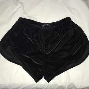 Brandy Melville Black Velvet Shorts